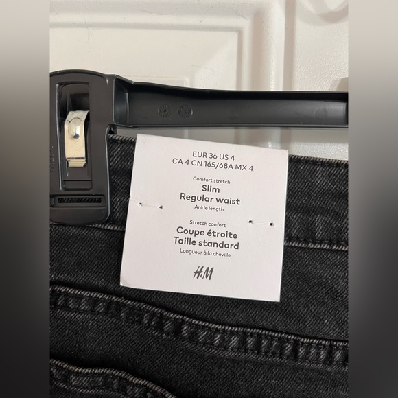 NWT H&M Jeans Women’s 4 Slim Regular Ankle‎ Black Straight Leg Comfort Stretch - Picture 5 of 11